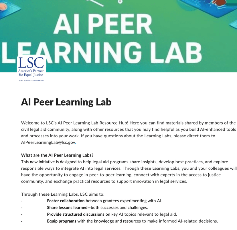 LSC's AI Peer Learning Labs