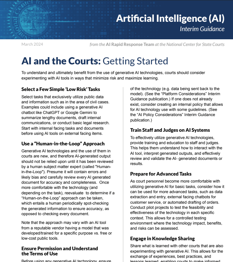 NCSC Guides for Implementing AI in Courts